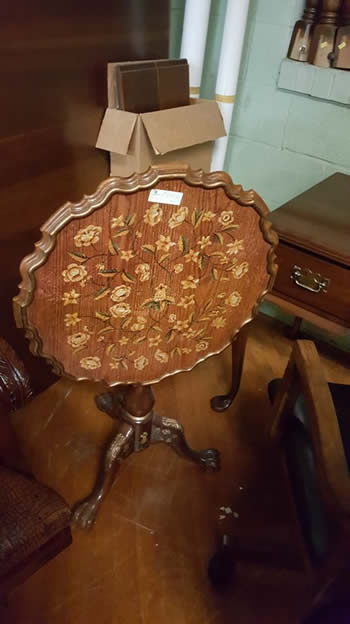 Painted tilt-top table